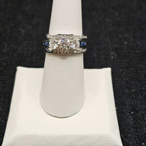 Gorgeous Moissanite 3 ring set. Size 8
